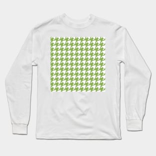 Houndstooth design in greenery and white Long Sleeve T-Shirt